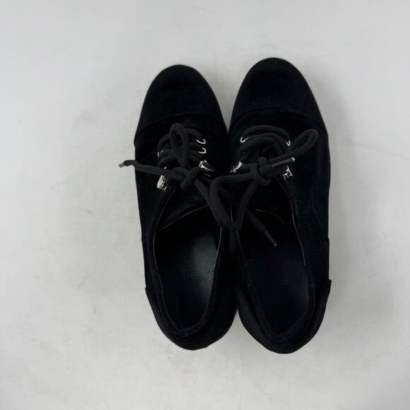 Urban Outfitters Black Velvet Lace-Up Chunky Platform Heels 90s Y2K Style Size 7 - Picture 9 of 14